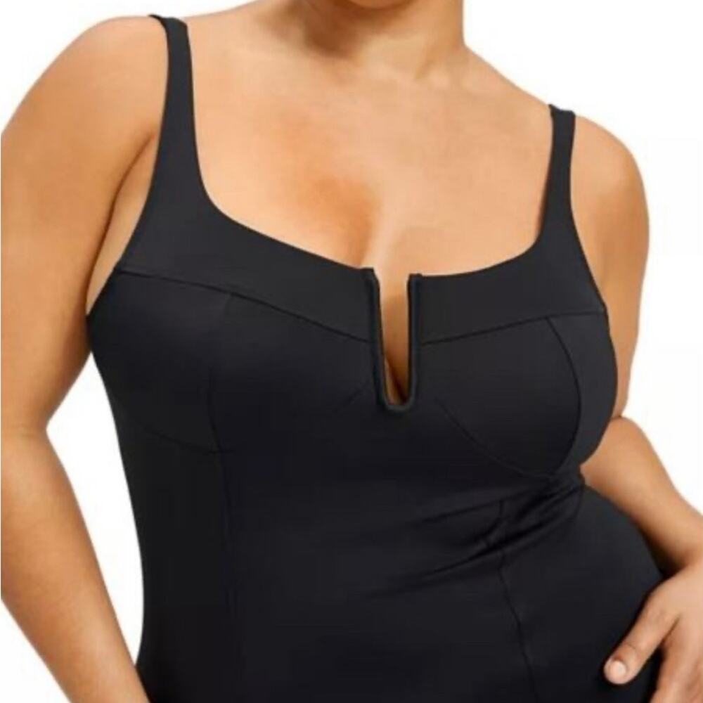 NWT Good American Scuba U Ring Corset‎ Midi Dress Black 5 2X Summer Basics Tank - Picture 3 of 9